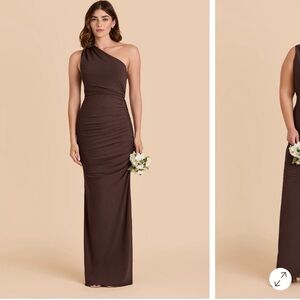 Birdy Grey Chocolate One-Shoulder Maxi Dress